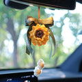 Crochet Hanging Sunflower Car Decor Mirror Hanging Accessories