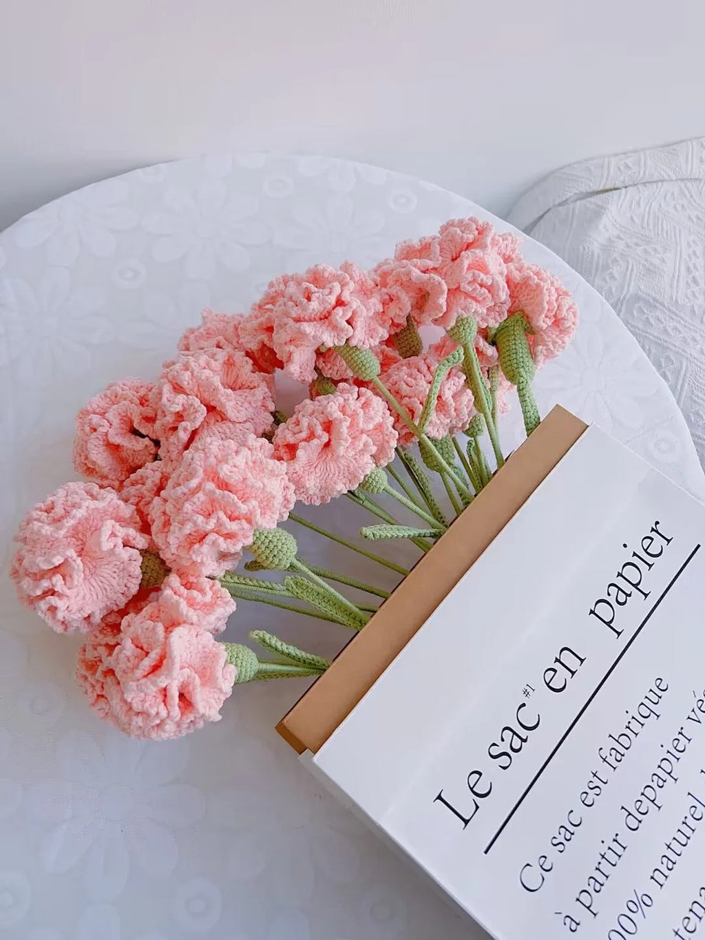 1 Carnation Crochet Carnation Home Decor Gifts For Mother's Day