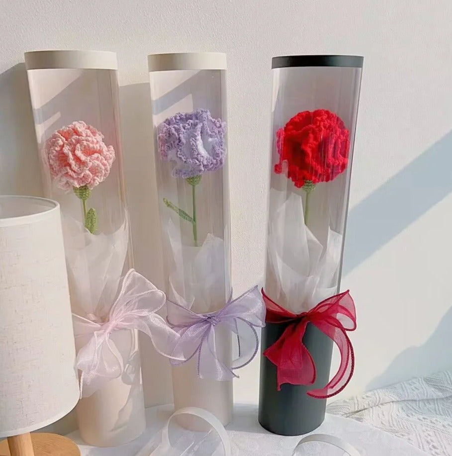 1 Carnation Crochet Carnation Home Decor Gifts For Mother's Day