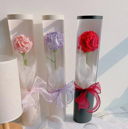 1 Carnation Crochet Carnation Home Decor Gifts For Mother's Day