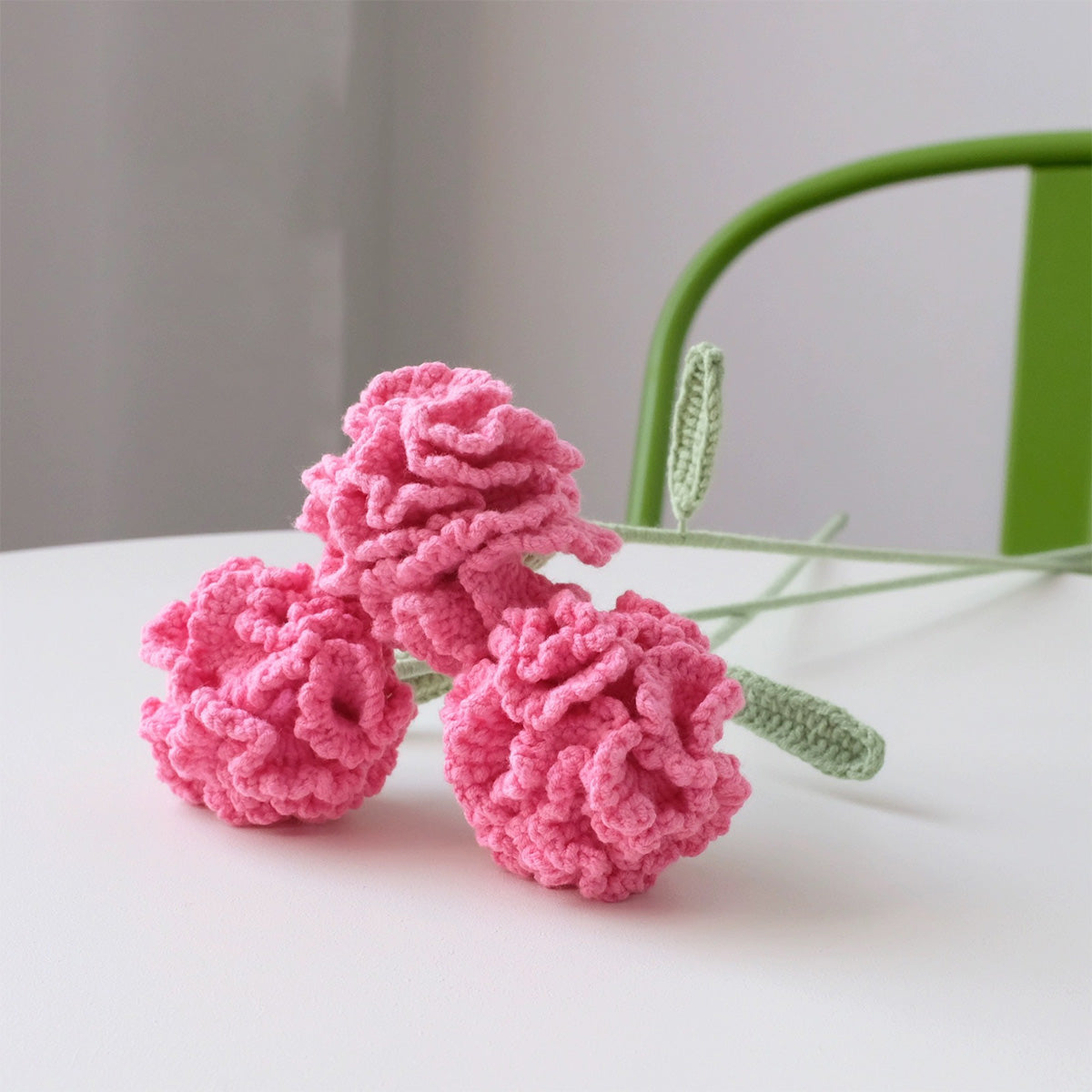 Crochet Carnation Flower Bouquet Mom's Day Gift