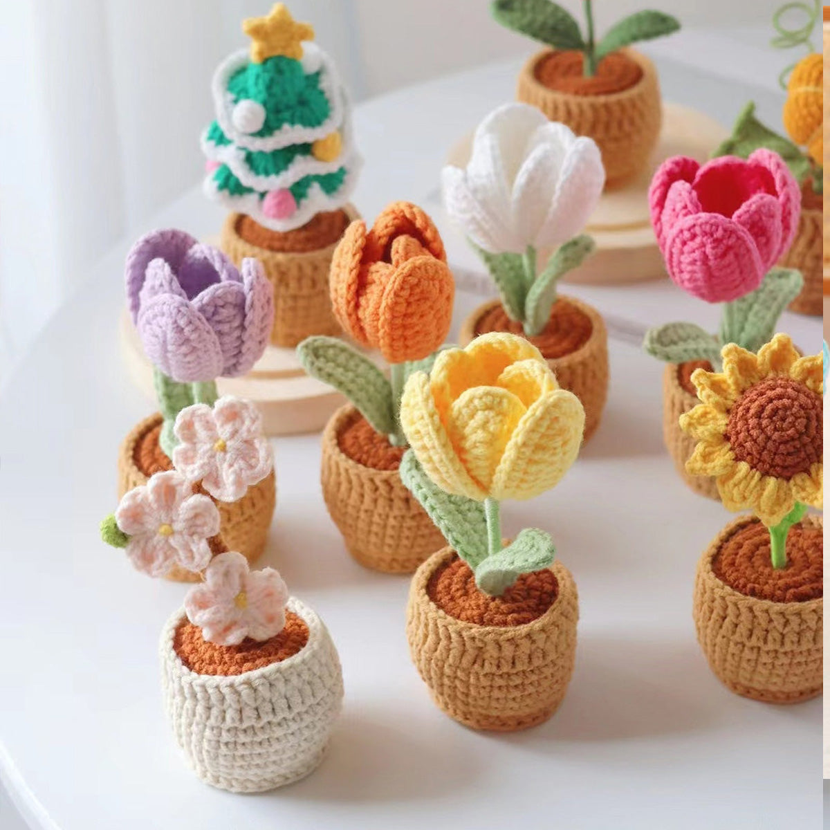 Crochet Flower Plant Home Decor Gifts For Her