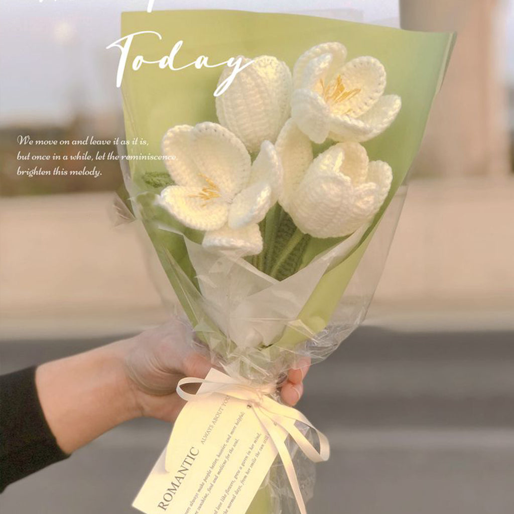 Crochet Lily Of Valley Tulip Flower Bouquet Mom Gift Bouquet