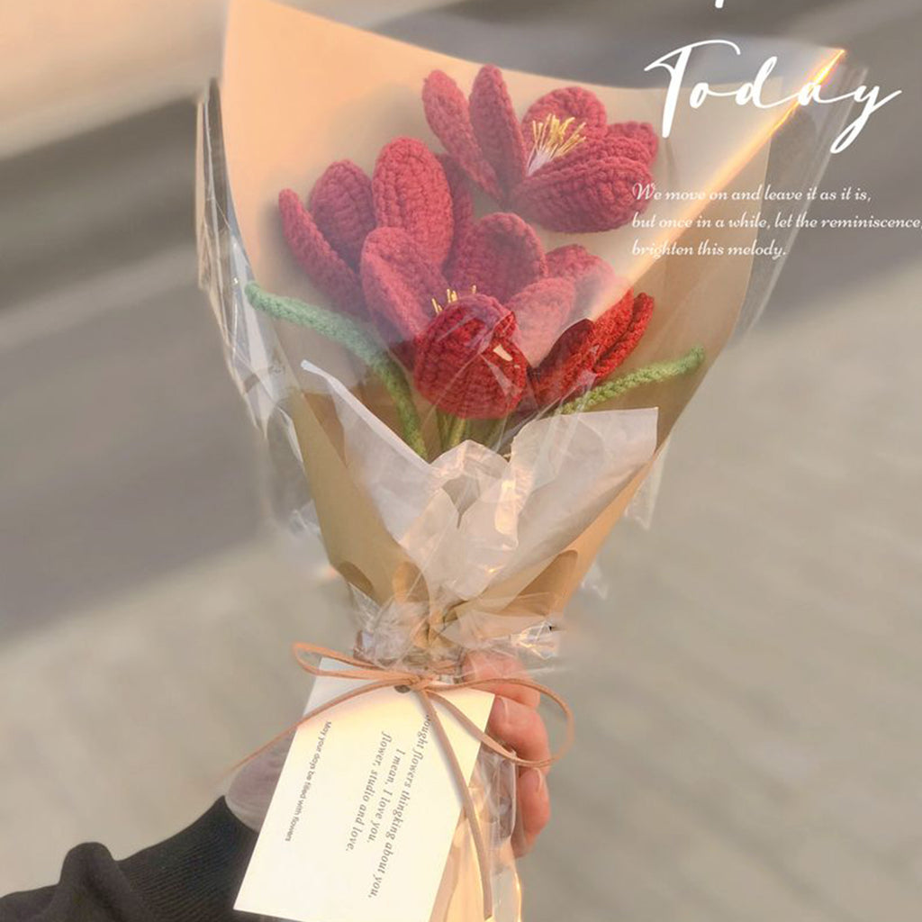 Crochet Lily Of Valley Tulip Flower Bouquet Mom Gift Bouquet