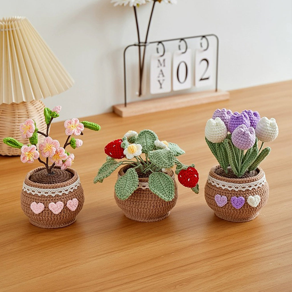 Crochet Leaves Home Decor Flower Plant