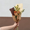 Crochet Brown Roses Flower Bouquet