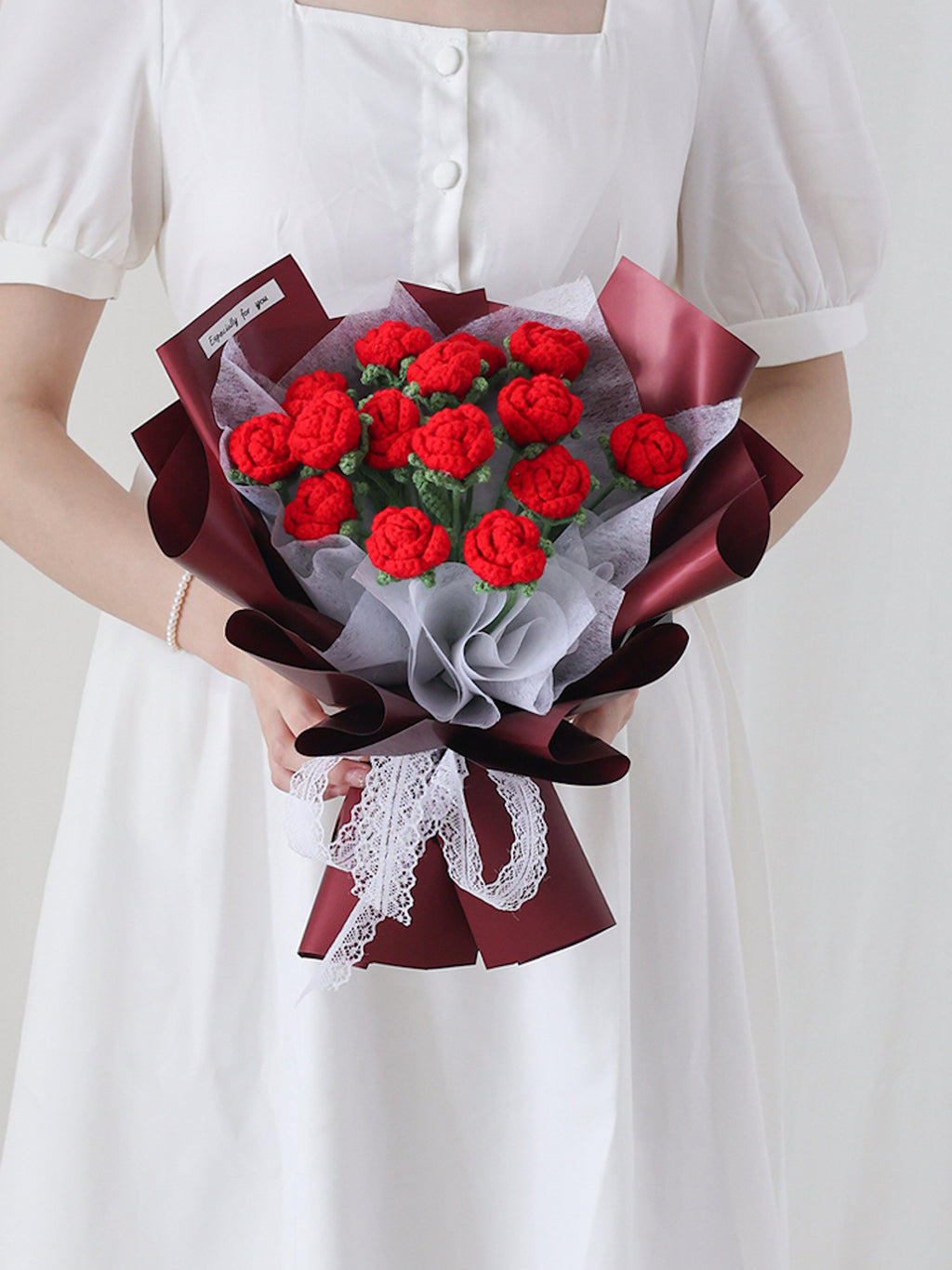 Roses Bouquet Crochet Flower Bouquet Mom Gift Bouquet