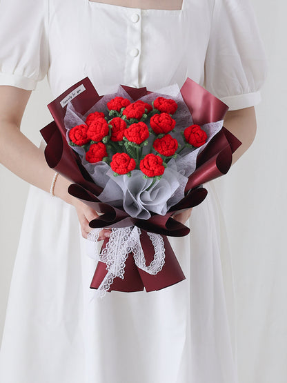 Roses Bouquet Crochet Flower Bouquet Mom Gift Bouquet