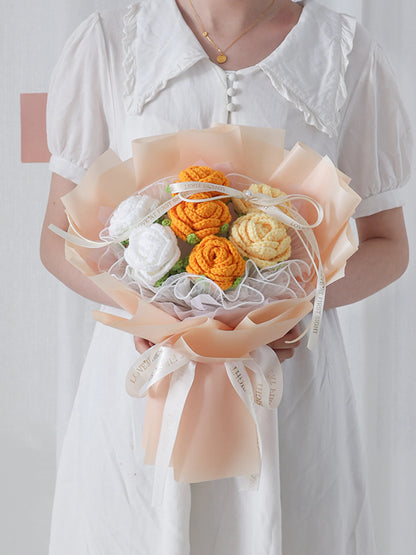 Roses Bouquet Crochet Flower Bouquet Mom Gift Bouquet