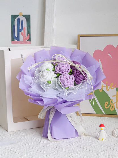 Roses Bouquet Crochet Flower Bouquet Mom Gift Bouquet