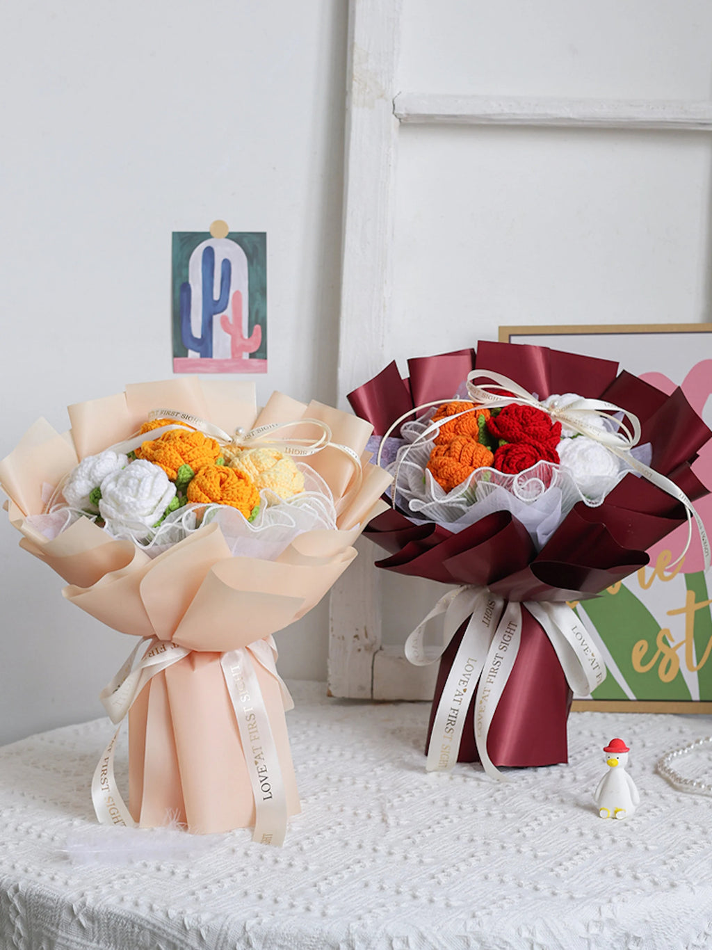 Roses Bouquet Crochet Flower Bouquet Mom Gift Bouquet