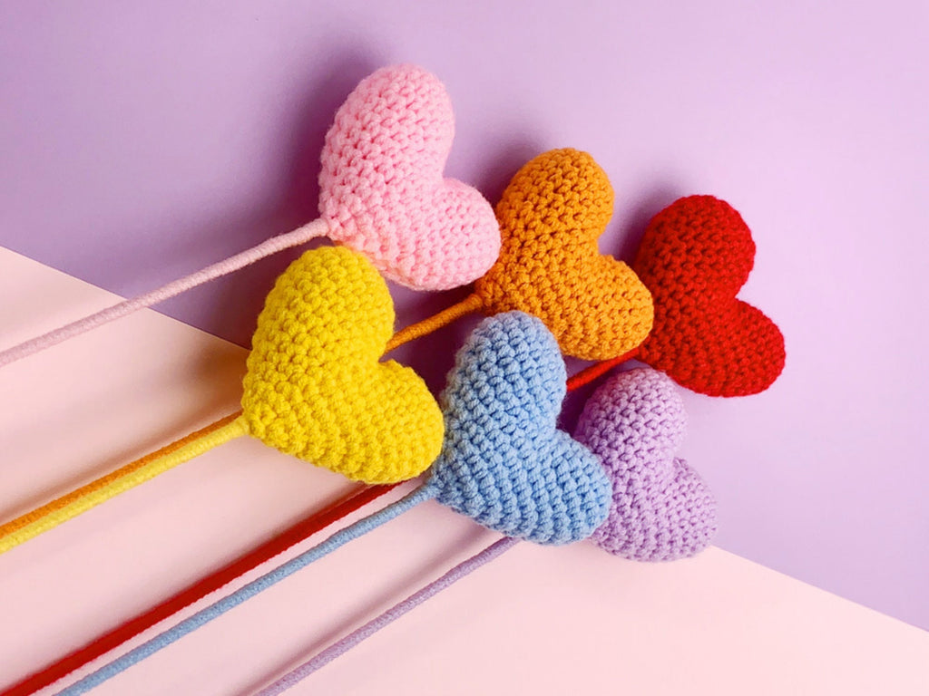 Handmade Crochet Hearts Flower