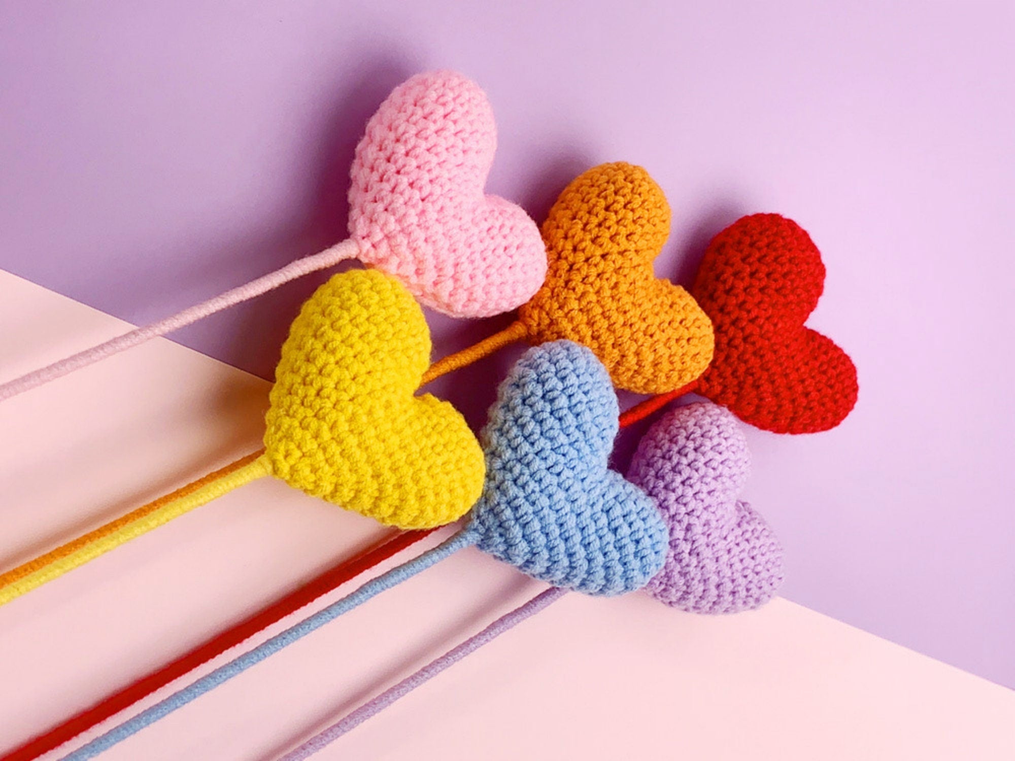 Handmade Crochet Hearts Flower
