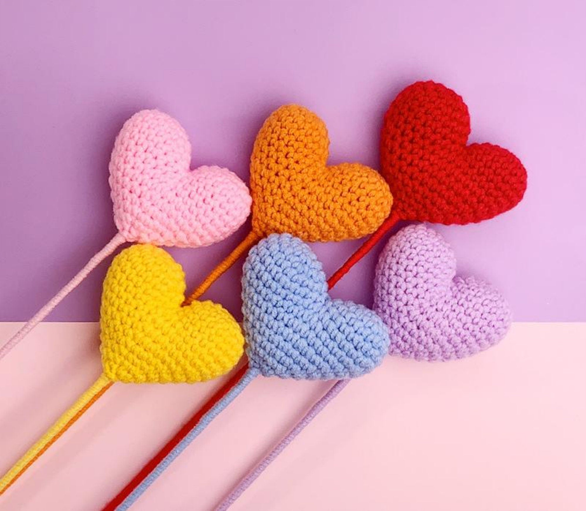 Handmade Crochet Hearts Flower