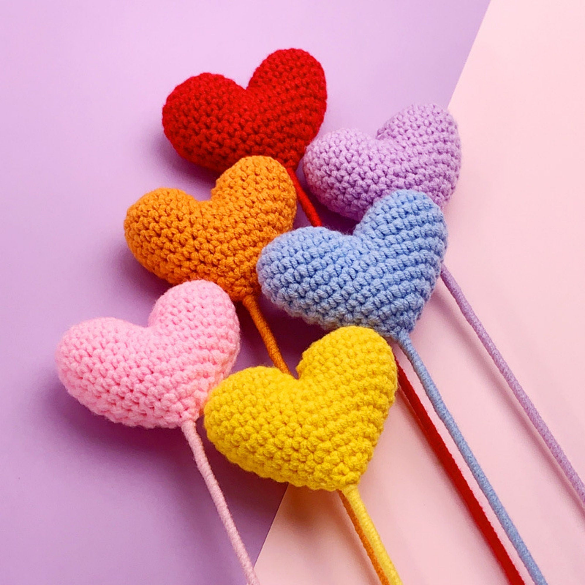 Handmade Crochet Hearts Flower
