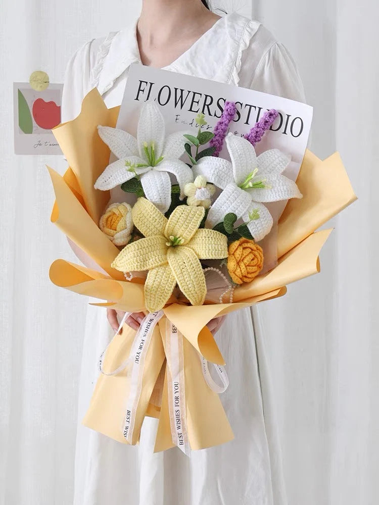 Flower Bouquet Crochet Flowers Mom Gift Bouquet
