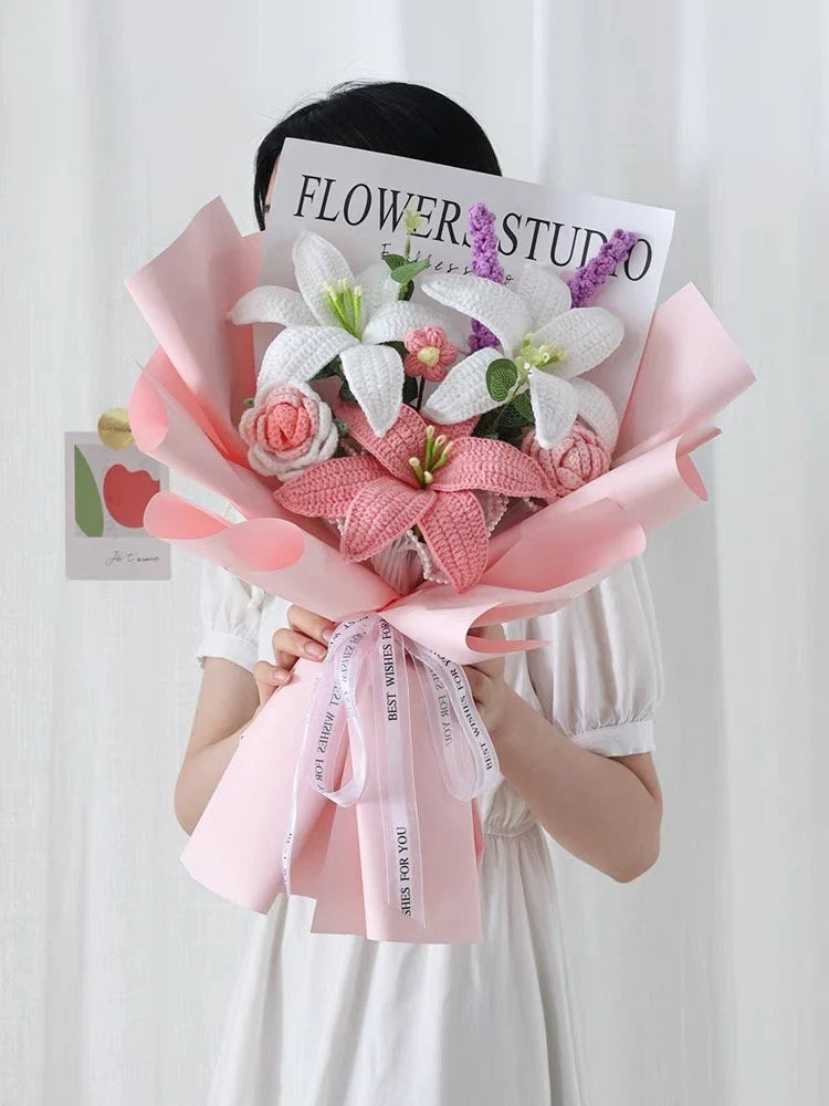 Flower Bouquet Crochet Flowers Mom Gift Bouquet