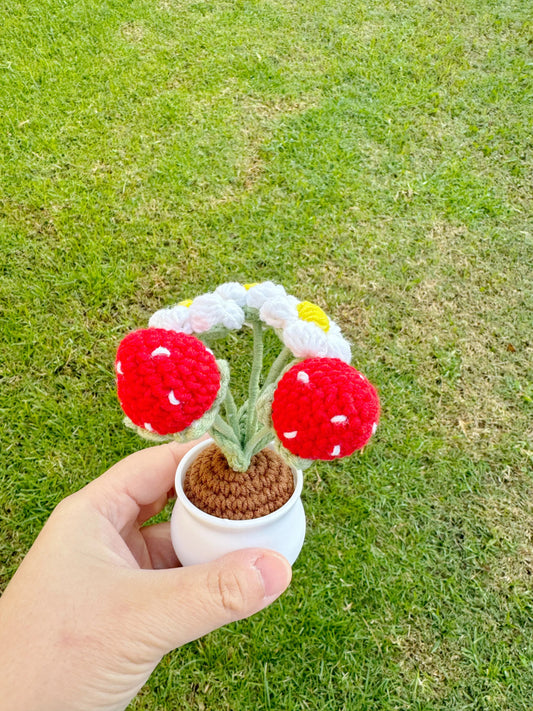 Crochet Strawberry Plant Home Decor Fruit Plant Gifts For Her