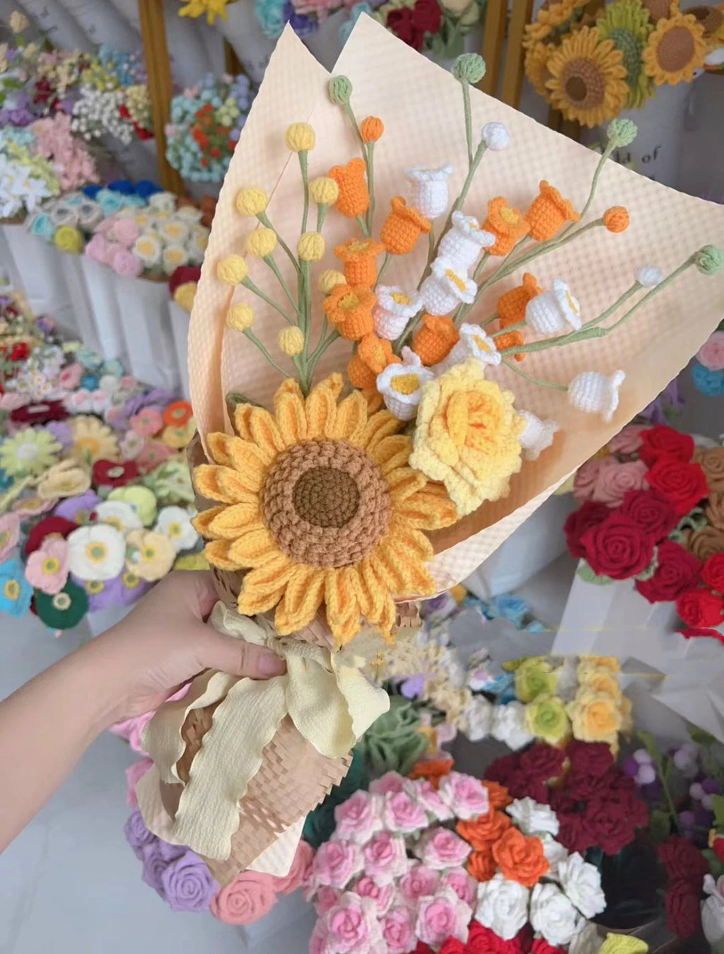 Flower Bouquet Crochet Flowers Mom Gift Bouquet