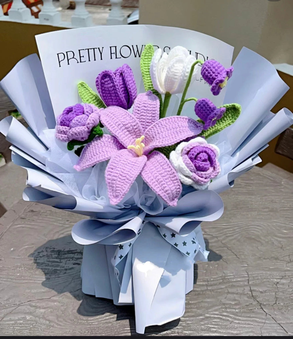 Flower Bouquet Crochet Flowers Mom Gift Bouquet