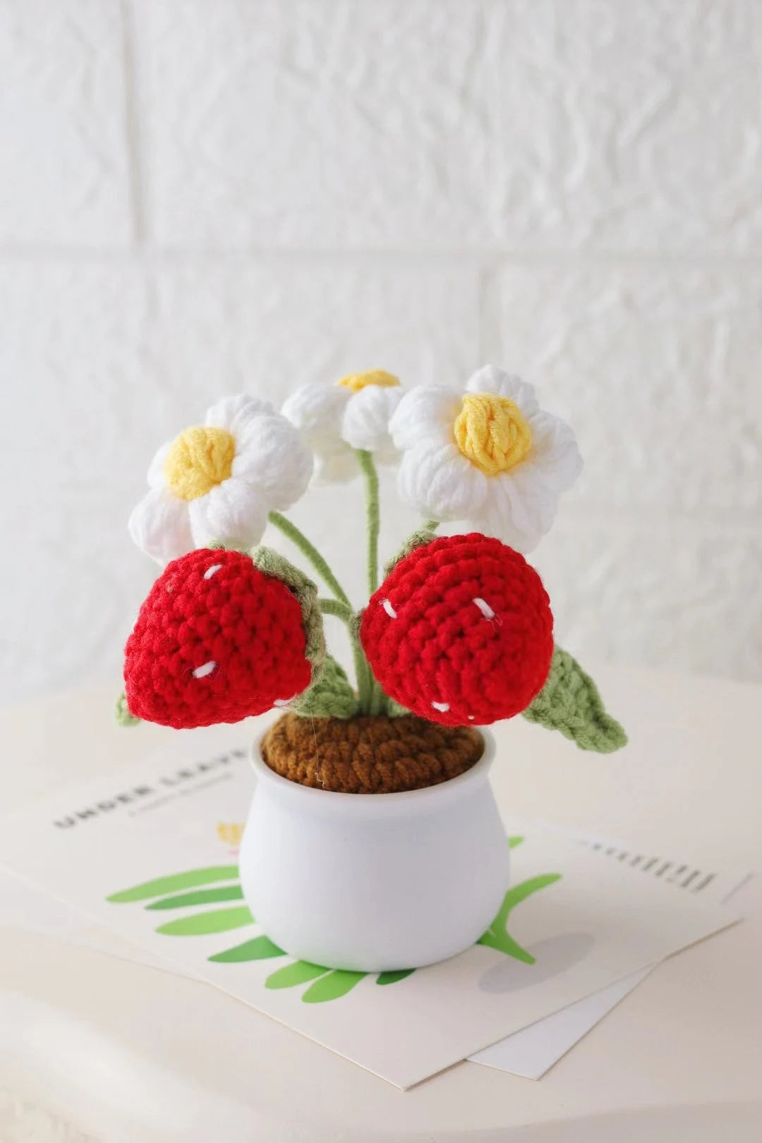 Crochet Strawberry Plant Home Decor Fruit Plant Gifts For Her