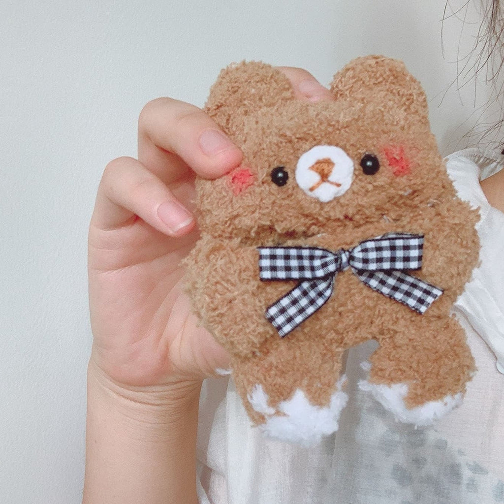 Fluffy Plush Brown Bear Airpods Case