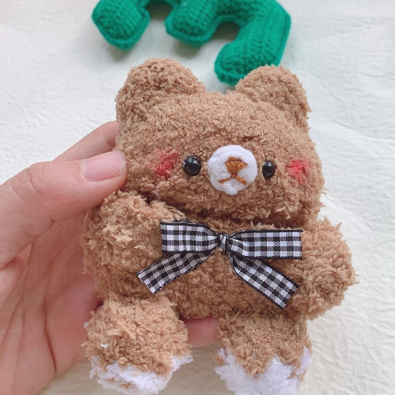Fluffy Plush Brown Bear Airpods Case