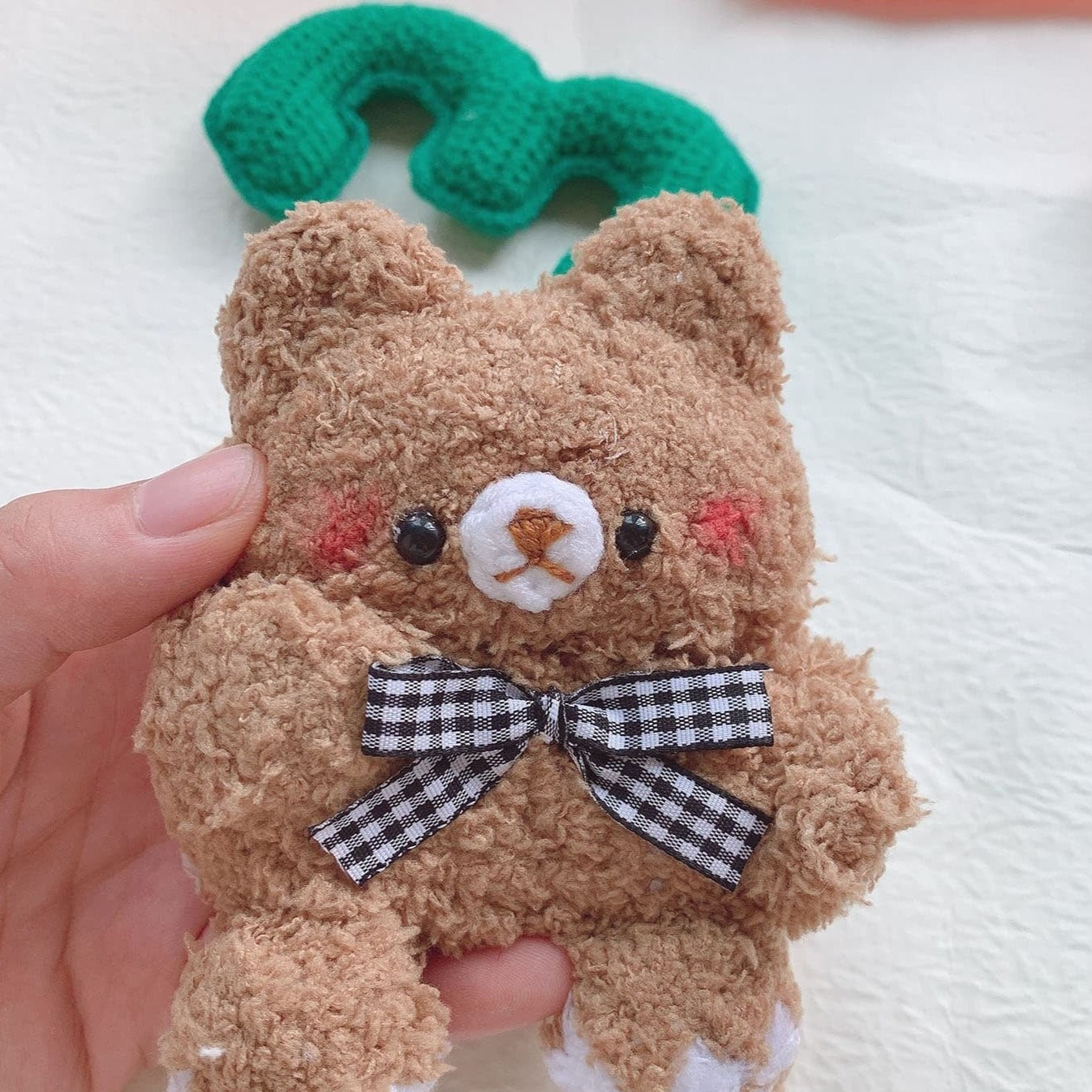 Fluffy Plush Brown Bear Airpods Case