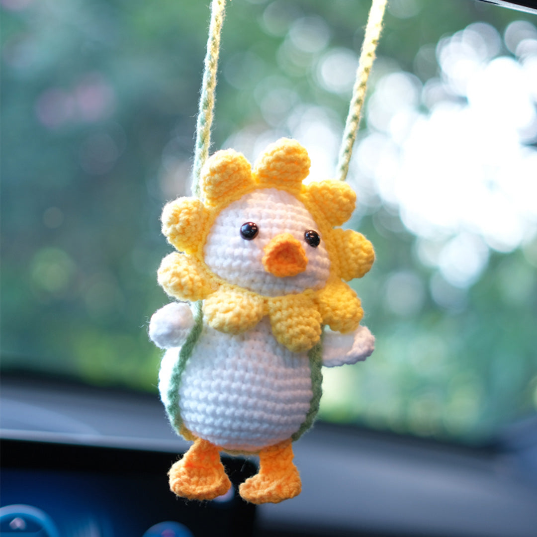 Crochet Hanging Duck Car Decor Mirror Hanging Accessories