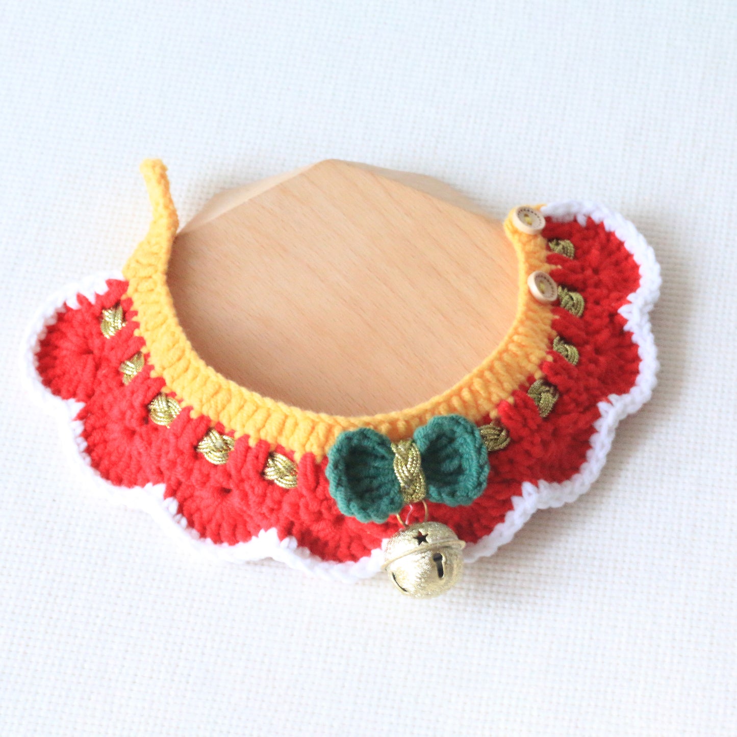 Crochet Christmas Collar with Bell Pet