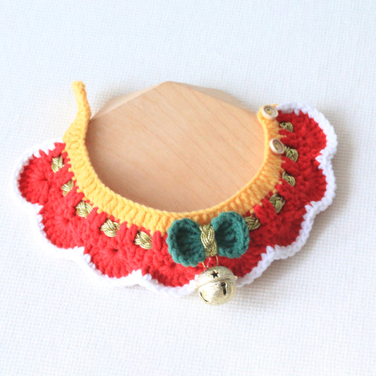 Crochet Christmas Collar with Bell Pet