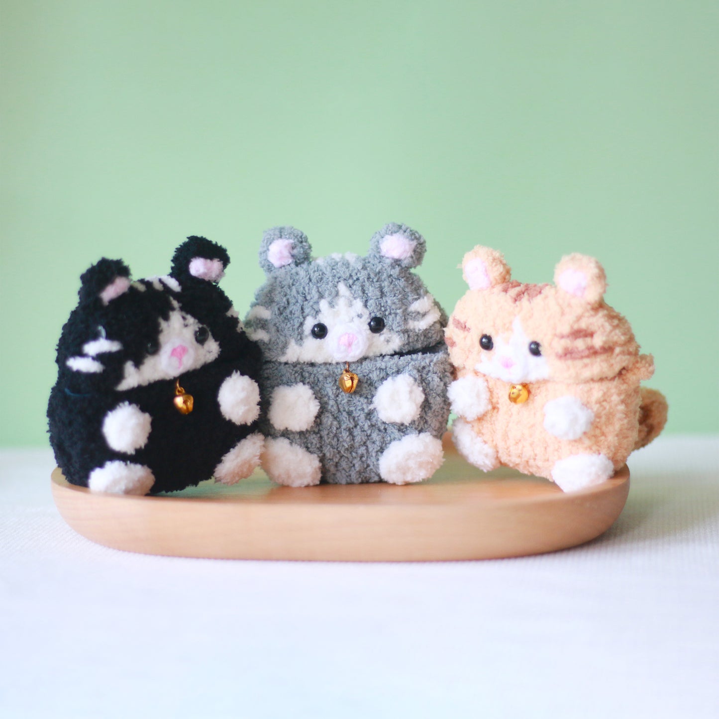 Cute Cat Families Crochet AirPods Case