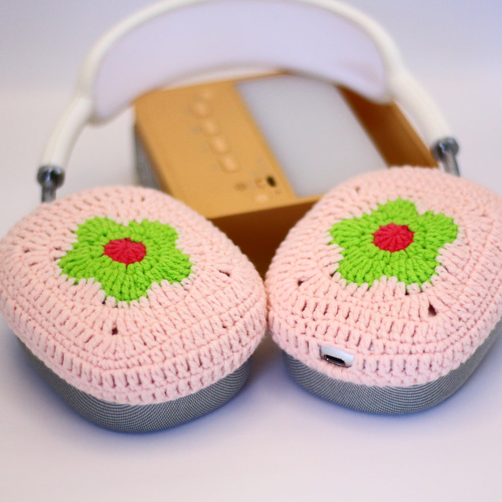 Pink Green Flower AirPods Max Cases Sony XM1000 Cases