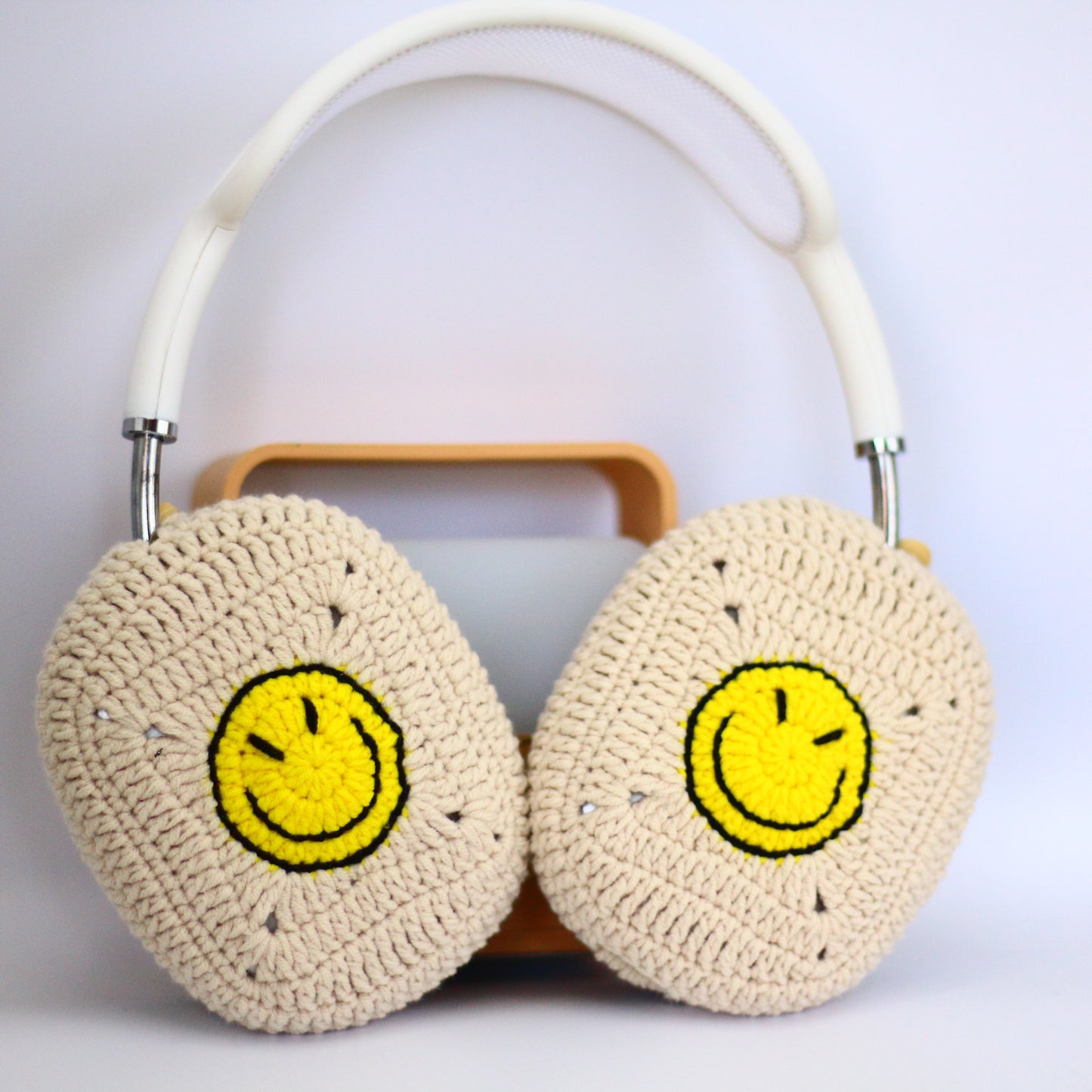 Yellow Smiling Face AirPods Max Cases Sony XM1000 Cases