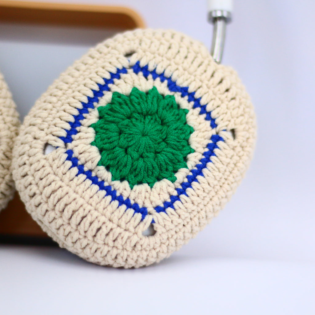 Green Granny Square AirPods Max Cases
