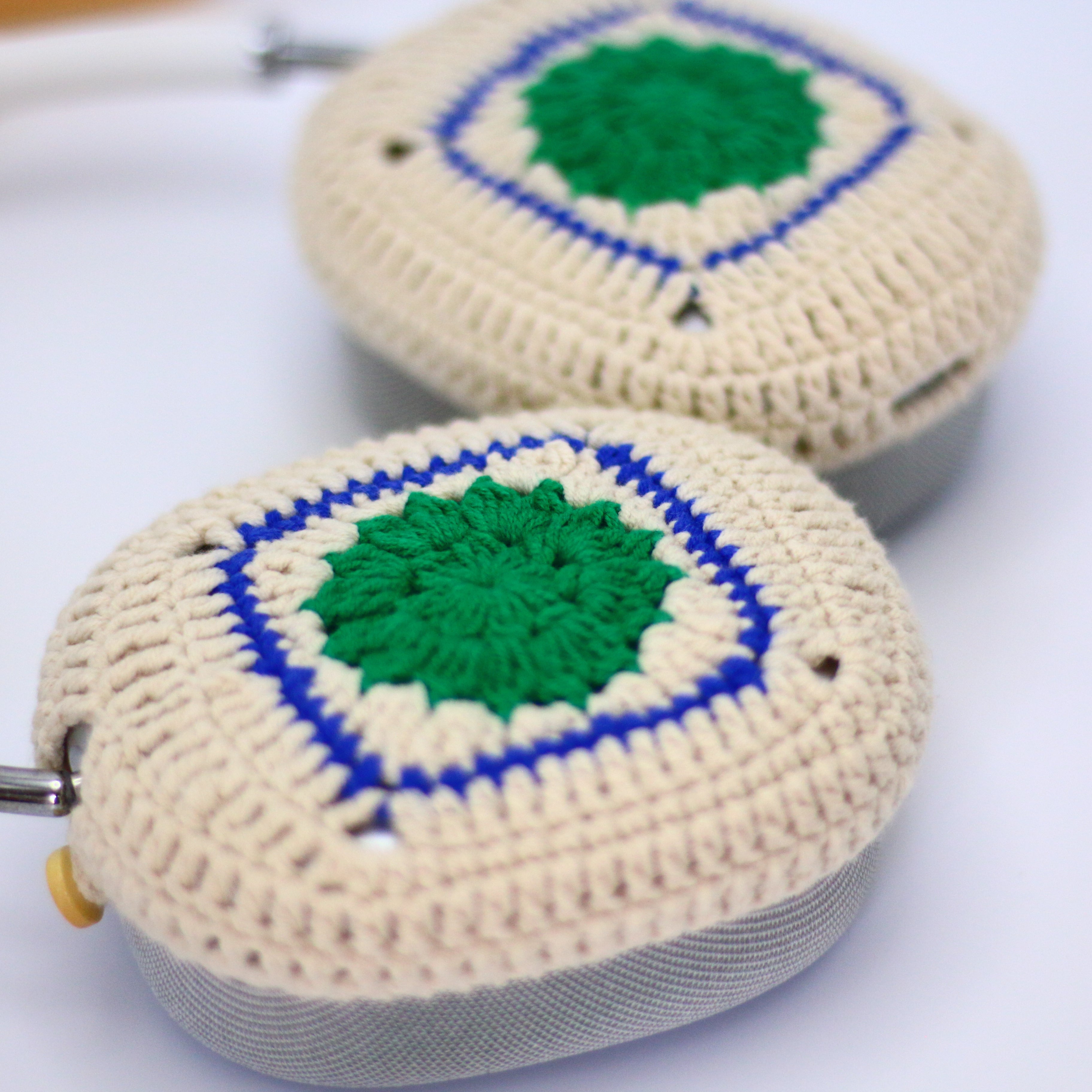 Green Granny Square AirPods Max Cases