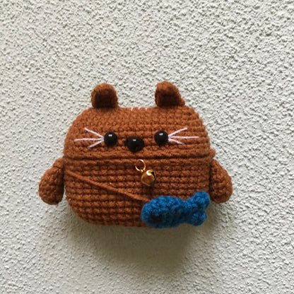 White Belly Cat Airpod Case