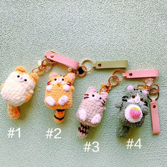 Cute Cat Keychain Handmade KeyRing