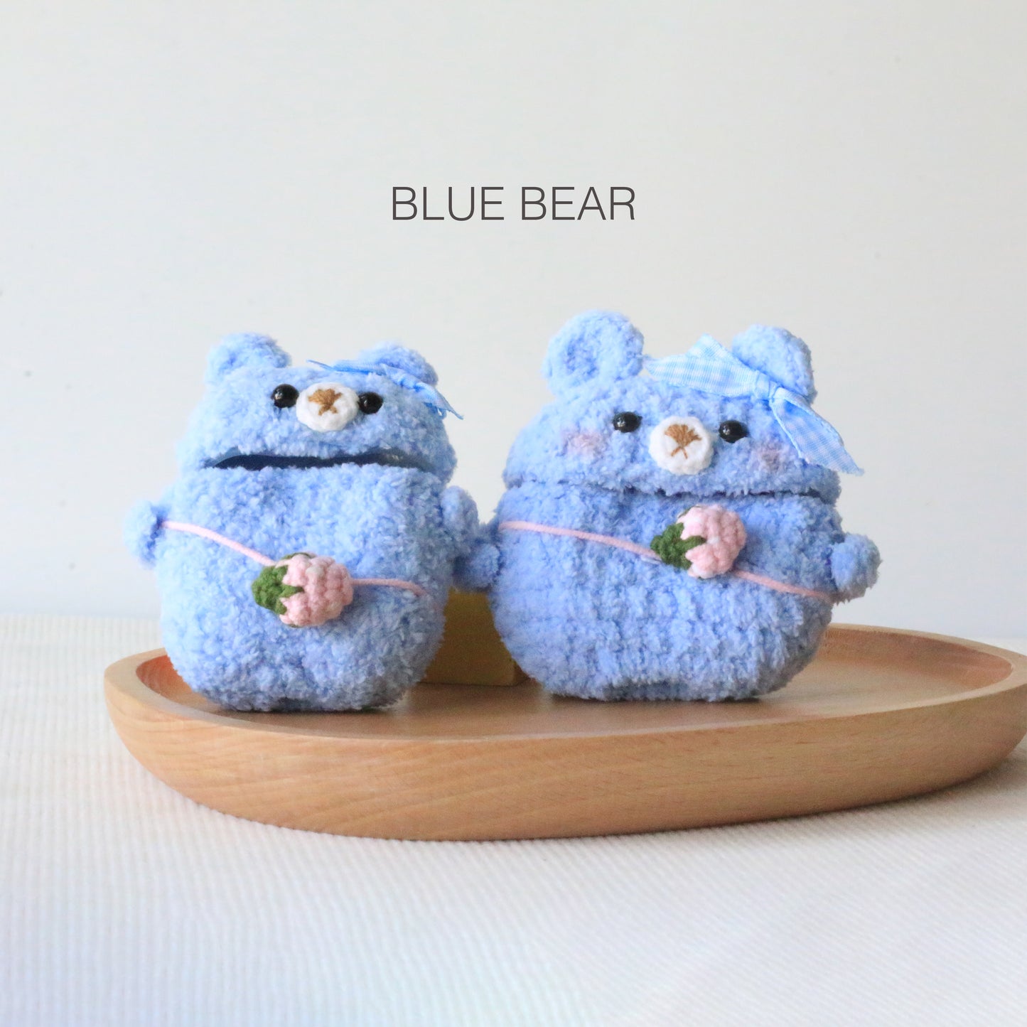 Strawberry Blue Bear AirPods Case