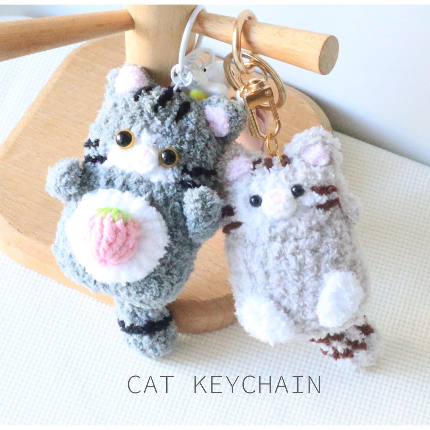 Crochet Cat Keychain