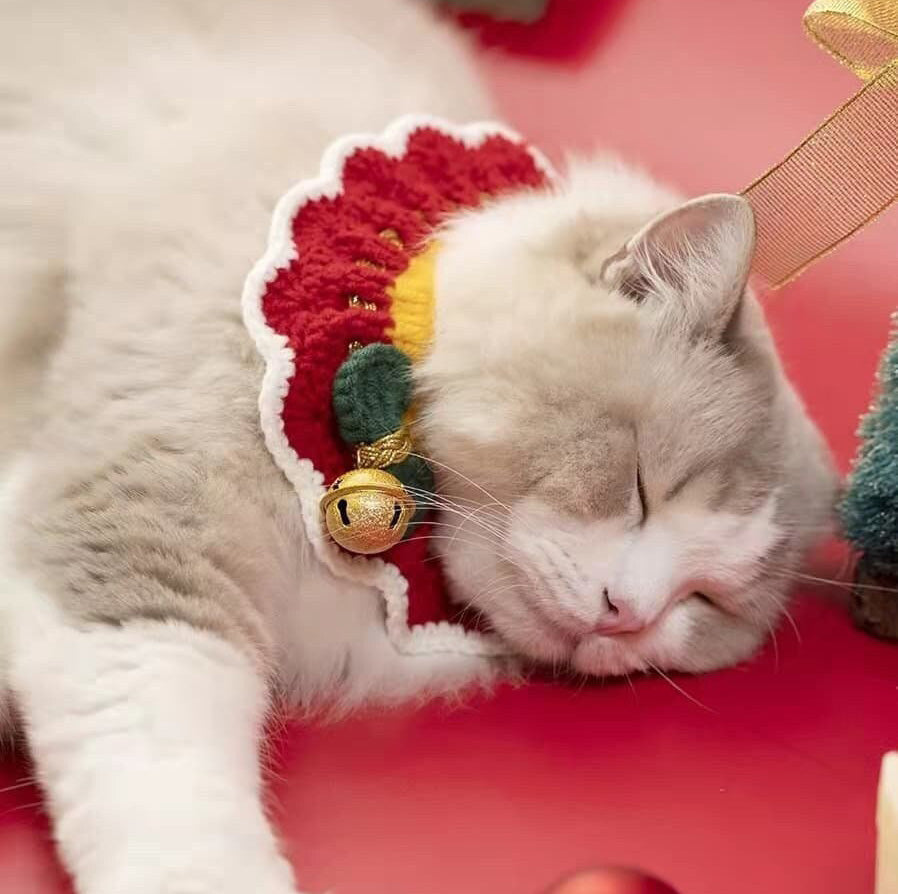 Crochet Christmas Collar with Bell Pet