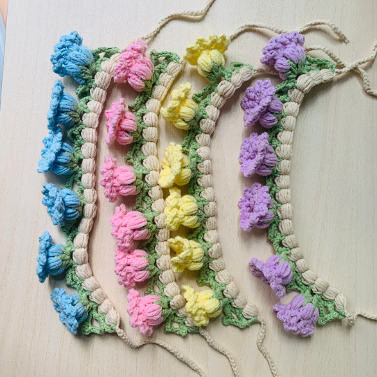 Knit Flower Pet Collar