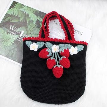 Crochet Strawberry Bags Fruit Bag, Flower Bags, Romantic Strawberry Garden