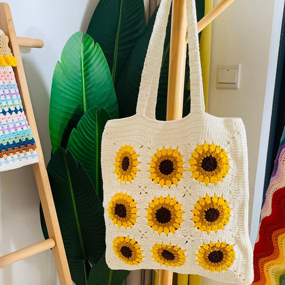 Handmade Sunflower shoulder bags