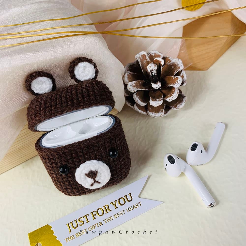 Funny Brown Bear AirPods Case