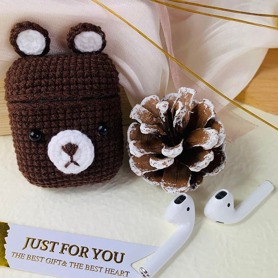 Funny Brown Bear AirPods Case