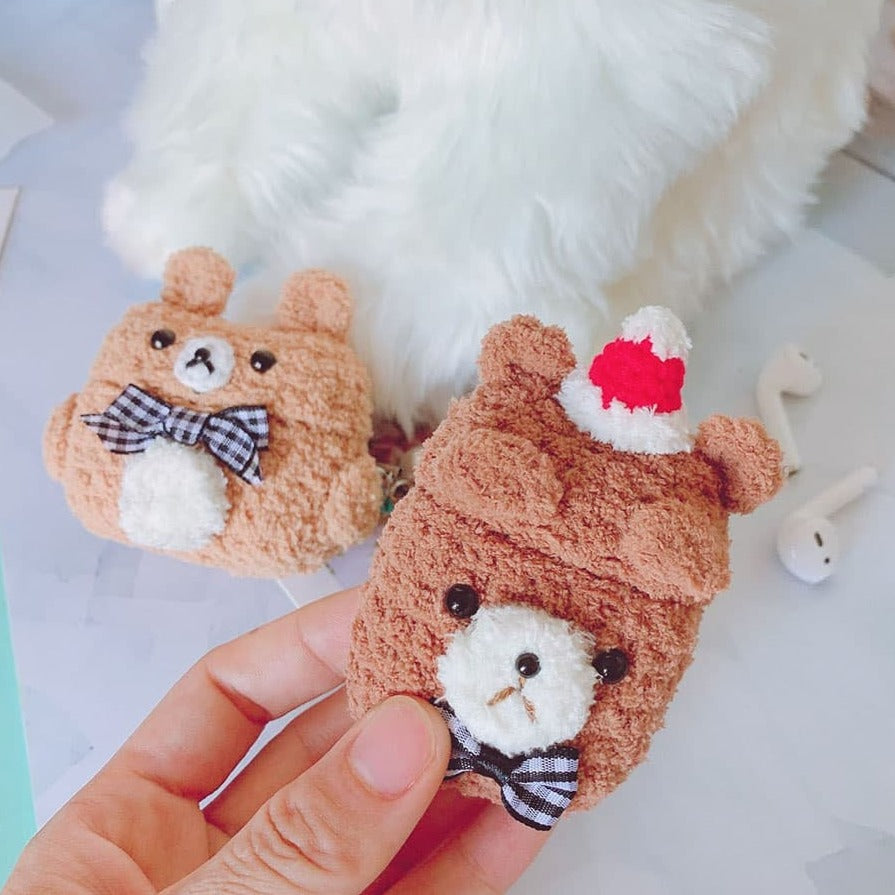 Furry Bear Amigurumi Airpods Case