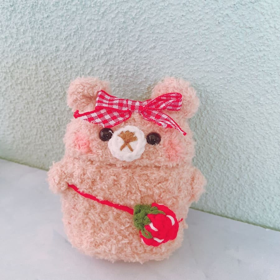 Red Strawberry Bear AirPods Case