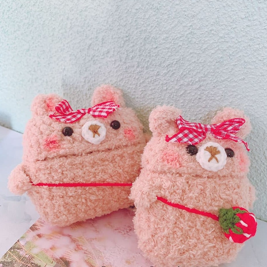 Red Strawberry Bear AirPods Case