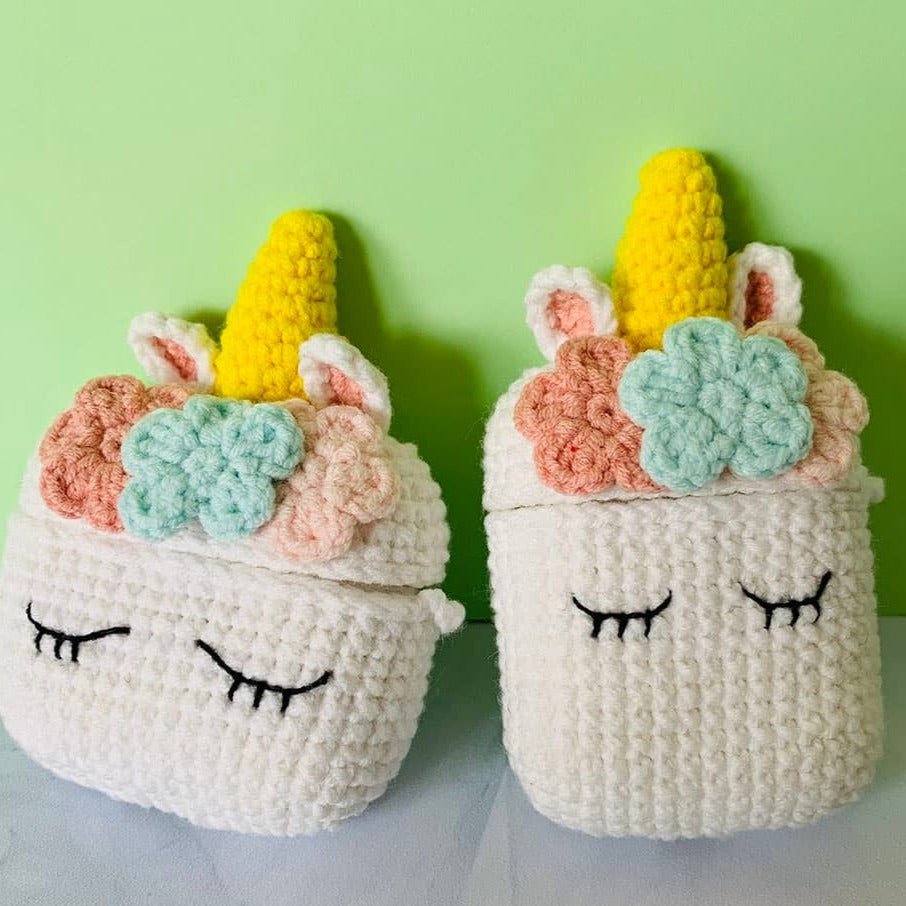 Crochet Unicorn AirPods Case